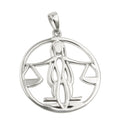 Vedhæng 21mm Zodiac Libra Skinnende Rhodium belagt sølv 925