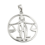 Vedhæng 21mm Zodiac Libra Skinnende Rhodium belagt sølv 925