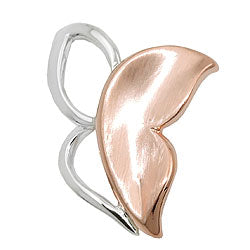 Vedhæng 23x22mm butterfly bicolor, rød guldbelagt rhodium, sølv 925