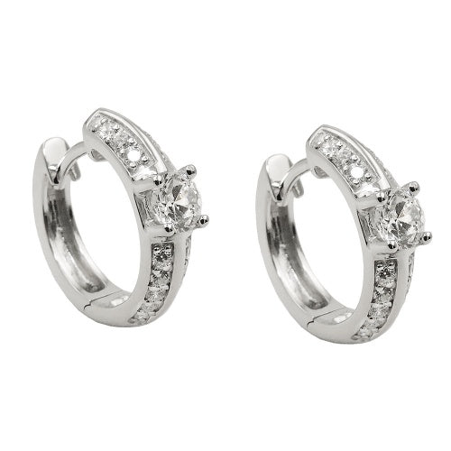 Ramme 15x4mm hængsel Mange kubiske zirkoniaer skinnende rhodiumbelagt sølv 925