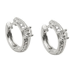 Ramme 15x4mm hængsel Mange kubiske zirkoniaer skinnende rhodiumbelagt sølv 925