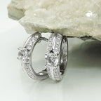 Ramme 15x4mm hængsel Mange kubiske zirkoniaer skinnende rhodiumbelagt sølv 925