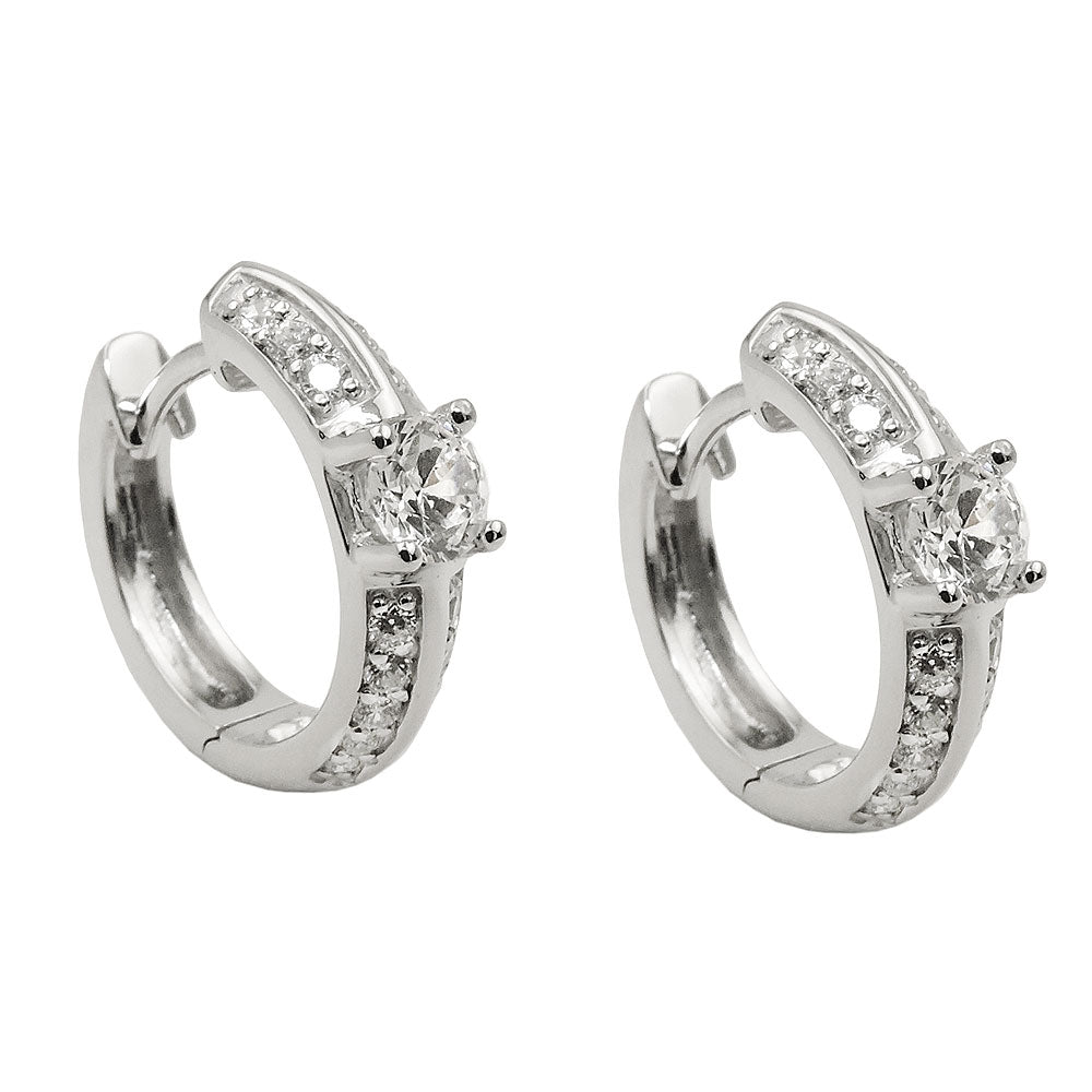 Ramme 15x4mm hængsel Mange kubiske zirkoniaer skinnende rhodiumbelagt sølv 925