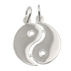 Vedhæng 18mm Dobbelt Yin-Yang Skinnende Sølv 925