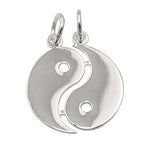 Vedhæng 18mm Dobbelt Yin-Yang Skinnende Sølv 925