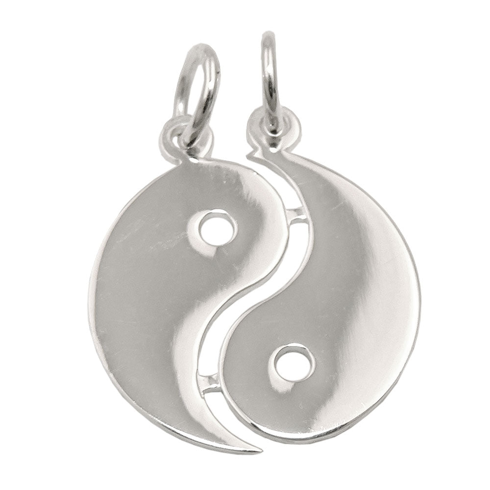 Vedhæng 18mm Dobbelt Yin-Yang Skinnende Sølv 925