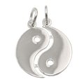 Vedhæng 18mm Dobbelt Yin-Yang Skinnende Sølv 925