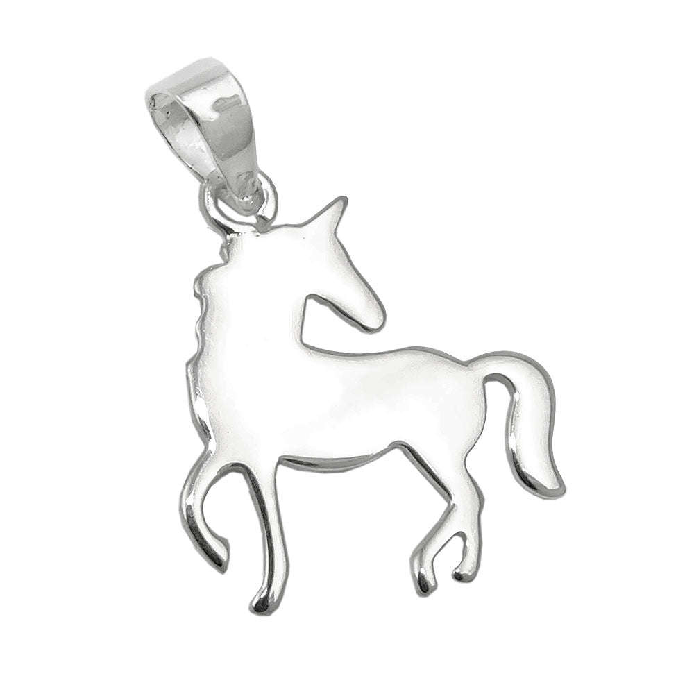 Pendel 16x14mm Unicorn Flat Shiny Silver 925