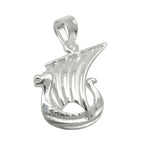Vedhæng 17x11mm Lille vikingeskib Shiny Silver 925