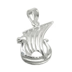 Vedhæng 17x11mm Lille vikingeskib Shiny Silver 925