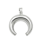 Vedhæng 17x19mm halvmåne-kuppel Skinnende sølv 925