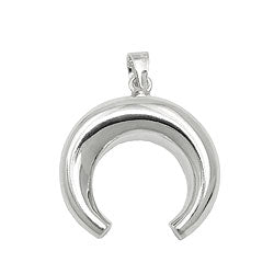 Vedhæng 17x19mm halvmåne-kuppel Skinnende sølv 925