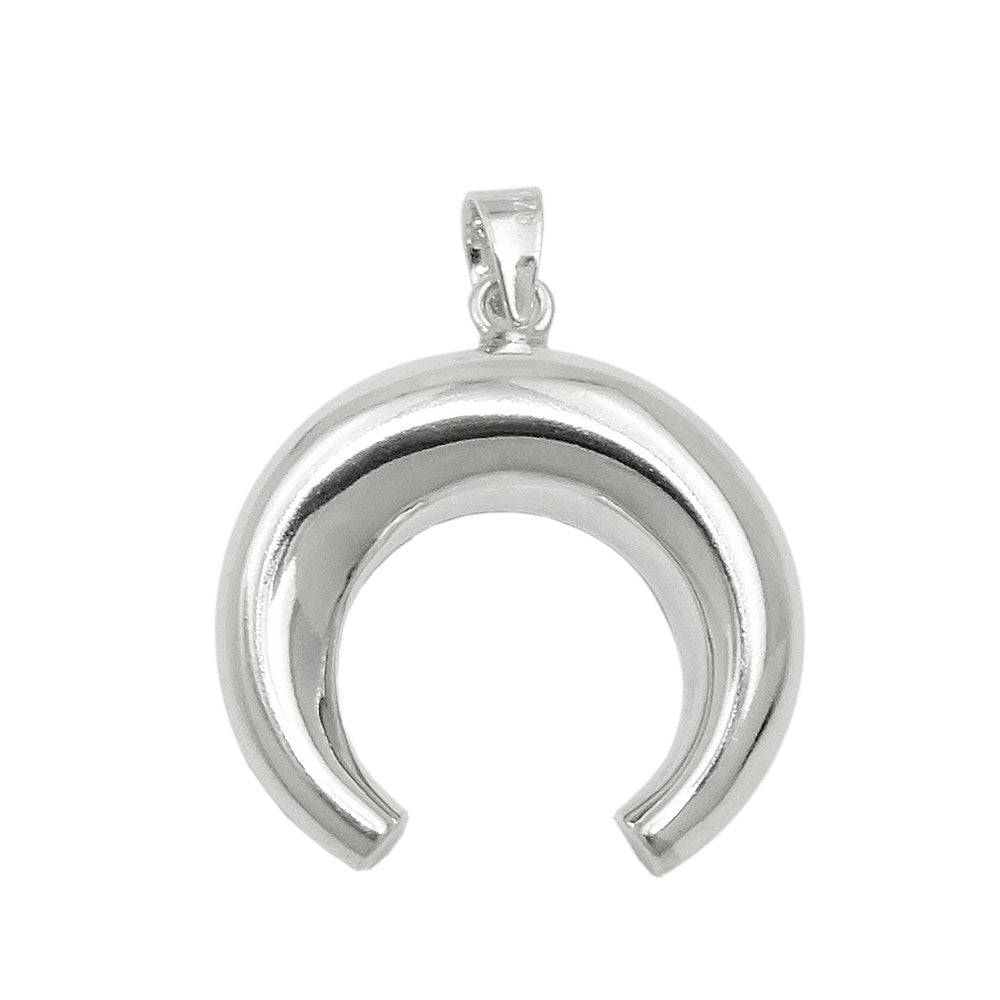 Vedhæng 17x19mm halvmåne-kuppel Skinnende sølv 925