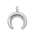 Vedhæng 17x19mm halvmåne-kuppel Skinnende sølv 925
