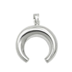 Vedhæng 17x19mm halvmåne-kuppel Skinnende sølv 925