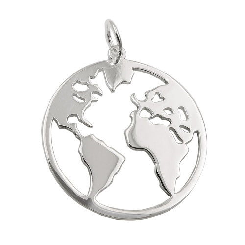Pendler 20mm World Atlas Blanky Silver 925