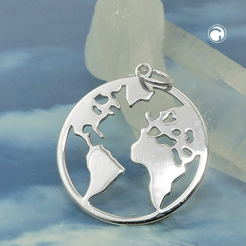 Pendler 20mm World Atlas Blanky Silver 925