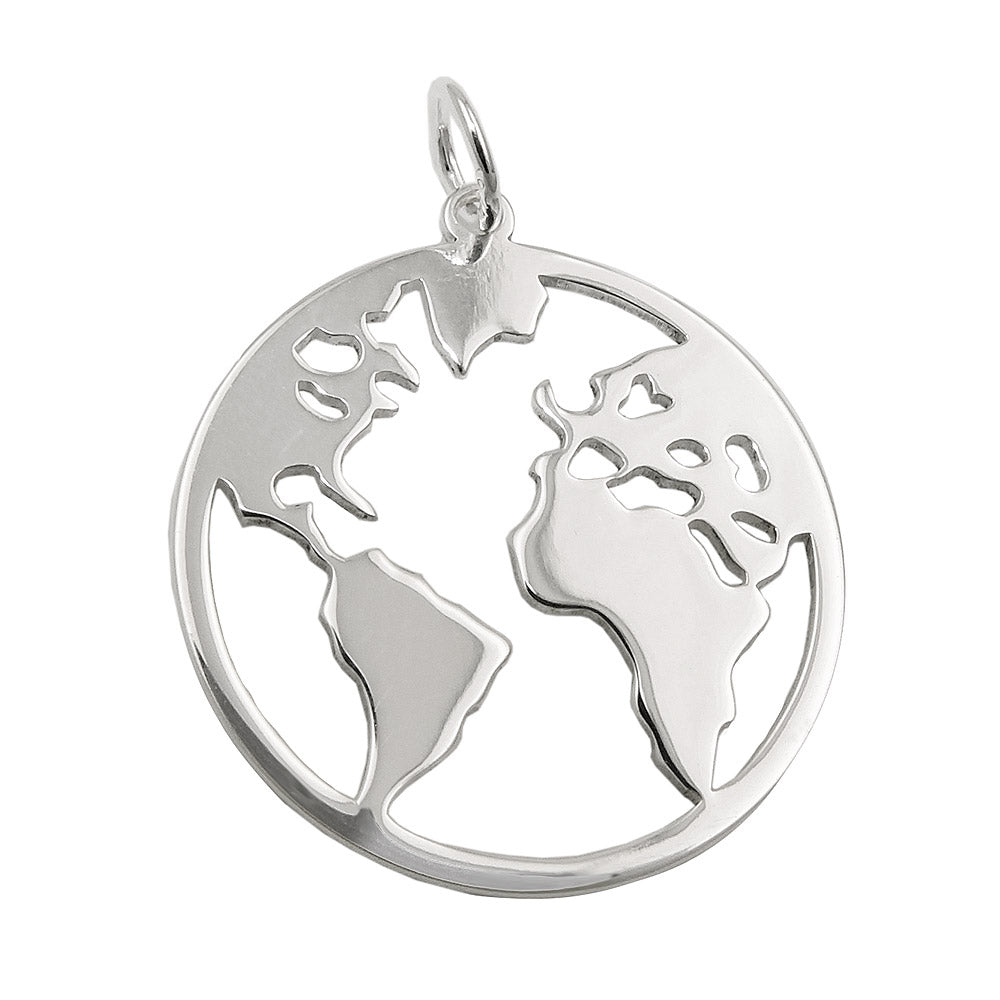 Pendler 20mm World Atlas Blanky Silver 925