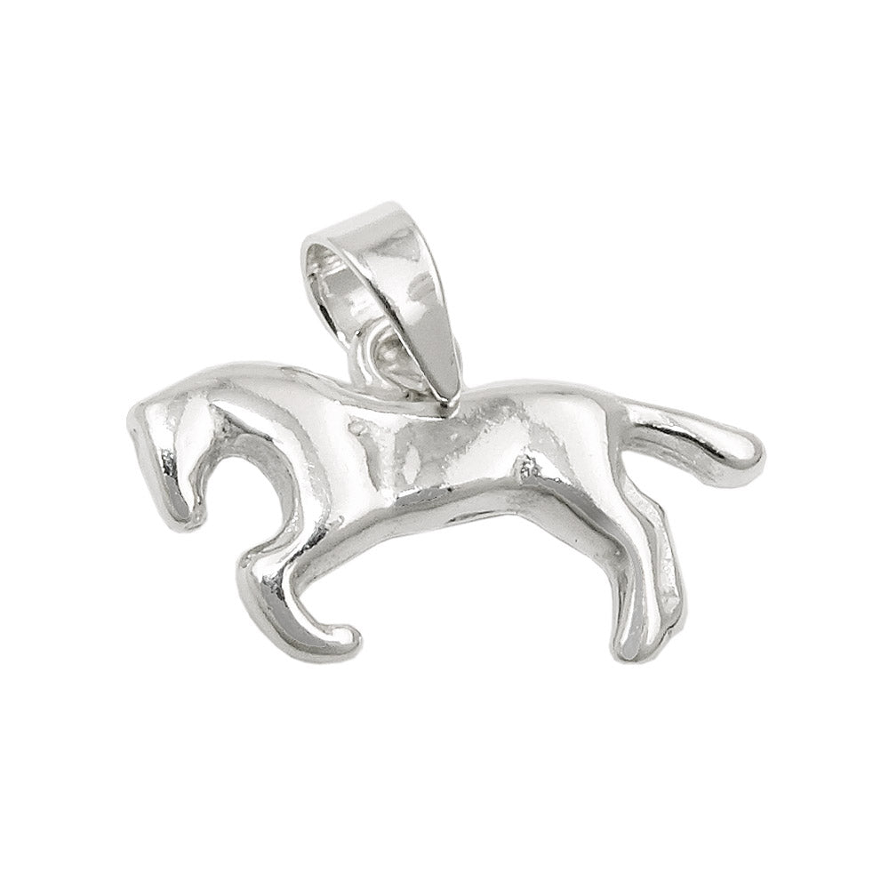 Vedhæng 9x17mm Hest Lille skinnende sølv 925