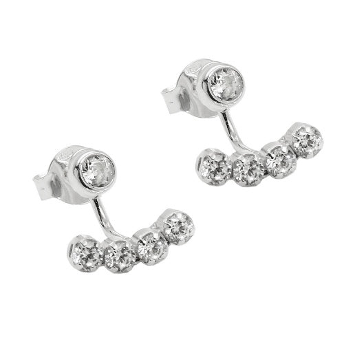Ørestikker 10x9mm 2-delt med Zirconias Silver 925