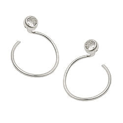 Øreørestik 15mm ørespiral med kubisk zirkonia sølv 925