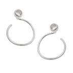 Øreørestik 15mm ørespiral med kubisk zirkonia sølv 925