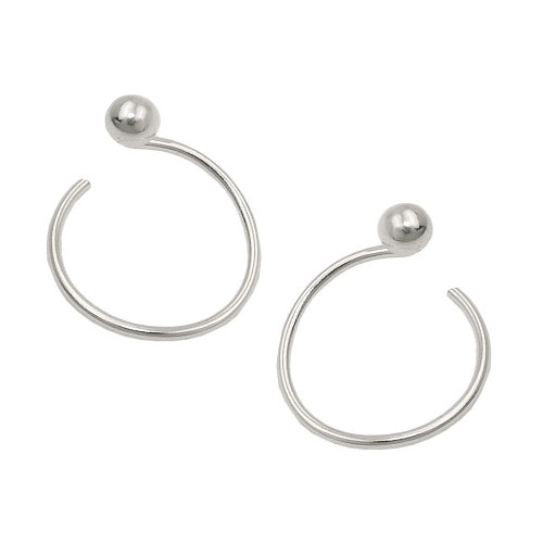 Ørestift 15mm ørespiral med kugle Sølv 925