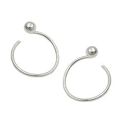 Ørestift 15mm ørespiral med kugle Sølv 925