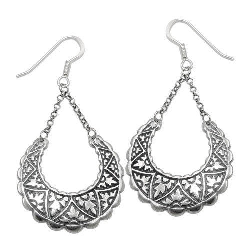 Øreledninger ørering ørering 53x25mm Orient Sharpened Silver 925