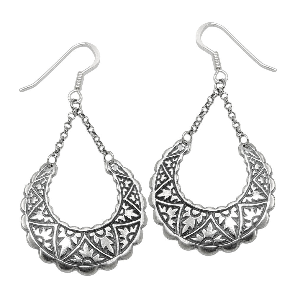 Øreledninger ørering ørering 53x25mm Orient Sharpened Silver 925