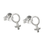 Ørestikker 9x5mm Symbol Femininity Skinnende Sølv 925