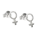 Ørestikker 9x5mm Symbol Femininity Skinnende Sølv 925