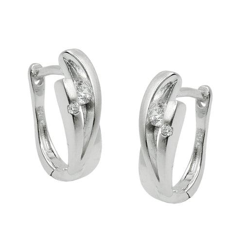Ramme 14x5mm Hængsel Zirconias Matt Blank Rhodium Sølvbelagt 925