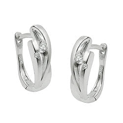 Ramme 14x5mm Hængsel Zirconias Matt Blank Rhodium Sølvbelagt 925