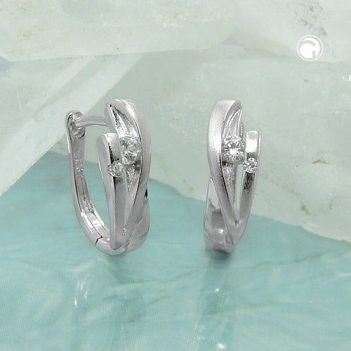 Ramme 14x5mm Hængsel Zirconias Matt Blank Rhodium Sølvbelagt 925