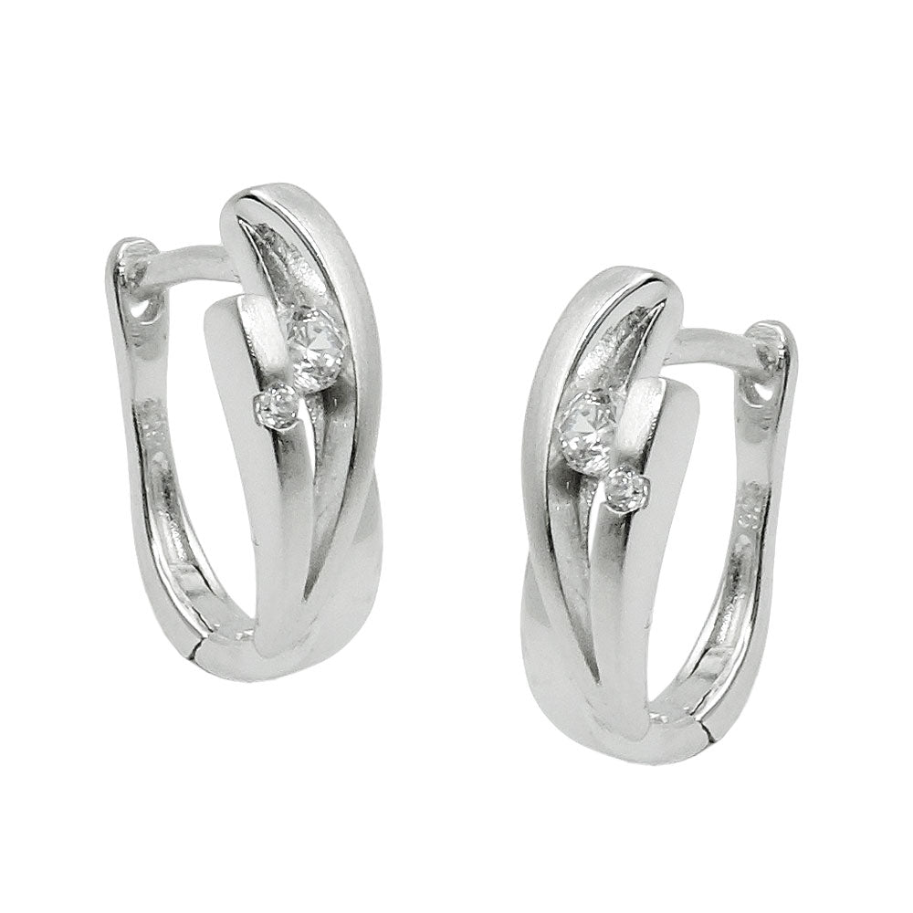 Ramme 14x5mm Hængsel Zirconias Matt Blank Rhodium Sølvbelagt 925