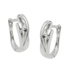 Ramme 14x5mm Hængsel Zirconias Matt Blank Rhodium Sølvbelagt 925