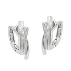 Creole 16x7mm Hængsel Zirconiaer Matt Blank Rhodium Belagt Sølv 925