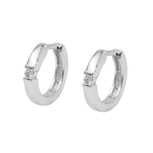 Ramme 13x2mm hængsel zirkonia, skinnende rhodiumbelagt sølv 925
