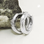 Ramme 13x2mm hængsel zirkonia, skinnende rhodiumbelagt sølv 925
