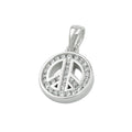 Vedhæng 14,5x12x3mm Fredstegn med kubisk zirkonia rhodiumbelagt sølv 925