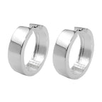 Hoop-øreringe 19,5x6mm hængsel Skinnende sølv 925