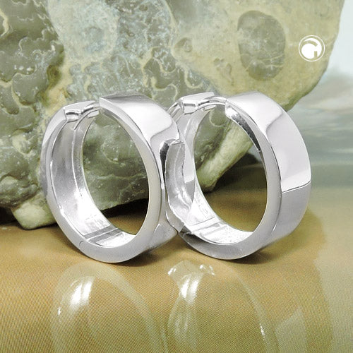 Hoop-øreringe 19,5x6mm hængsel Skinnende sølv 925