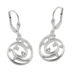 Leverback 32x13mm spiral med Cubic Zirconias Silver 925