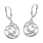 Leverback 32x13mm spiral med Cubic Zirconias Silver 925