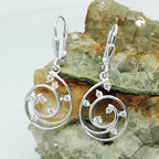 Leverback 32x13mm spiral med Cubic Zirconias Silver 925