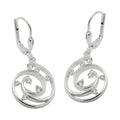 Leverback 32x13mm spiral med Cubic Zirconias Silver 925