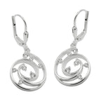 Leverback 32x13mm spiral med Cubic Zirconias Silver 925