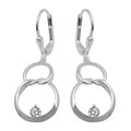 Leverback 36x13mm Double Circle Eight med Zirconia Shiny Silver 925
