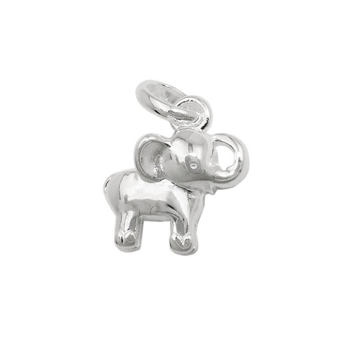 Vedhæng 8x9mm Lille elefant Skinnende Sølv 925